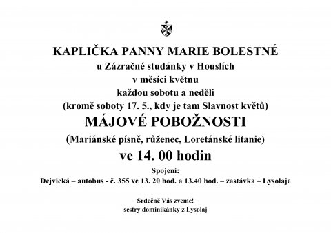 Májové pobožnosti.